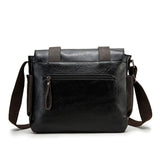PU Leather Men's Messenger Bag Shoulder Bag Horizontal School Bag