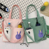 Canvas Shoulder Bag for Students Large Capacity Handbag