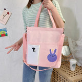 Canvas Shoulder Bag for Students Large Capacity Handbag
