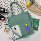 Canvas Shoulder Bag for Students Large Capacity Handbag