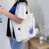 Canvas Shoulder Bag for Students Large Capacity Handbag