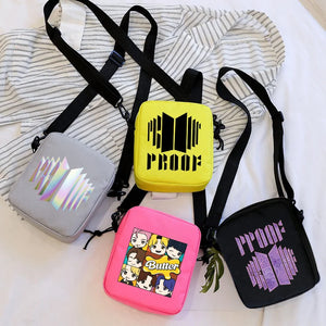Kpop Proof Print Messenger Bag Mini Canvas Shoulder Bags