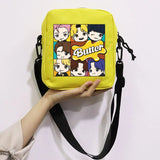 Kpop Proof Print Messenger Bag Mini Canvas Shoulder Bags