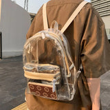 LED Lights Unisex Backpack Transparent Clear Bagpack School Bag