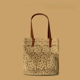 Lace Flowers Women Shoulder Bag Large-capacity Tote Beach Vacation Bols