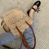 Lace Flowers Women Shoulder Bag Large-capacity Tote Beach Vacation Bols