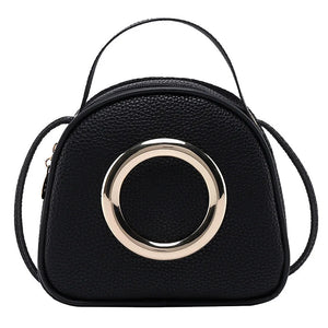 Women's Shell PU Leather Messenger Bag Small Handbag Zipper Wild Bag