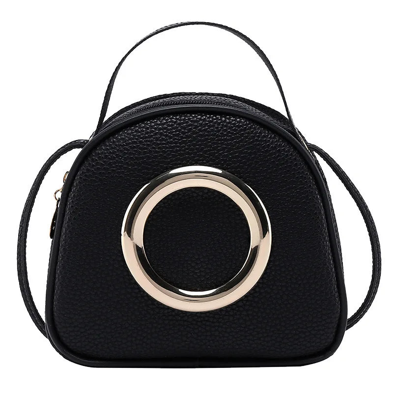 Women's Shell PU Leather Messenger Bag Small Handbag Zipper Wild Bag