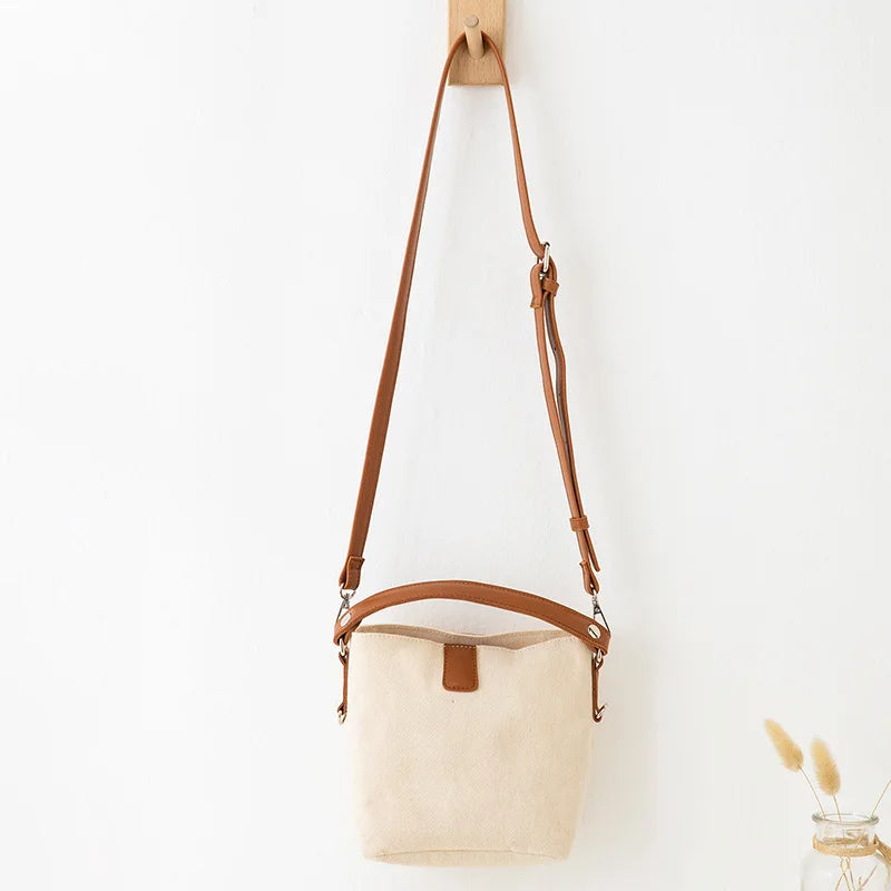 Canvas Crossbody Bag for Women Small Satchel Single Shoulder Phone Bag
