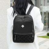 Women's Backpack Oxford Cloth School Bag Large Capacity Double Zipper Travel Sho