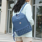 Women's Backpack Oxford Cloth School Bag Large Capacity Double Zipper Travel Sho