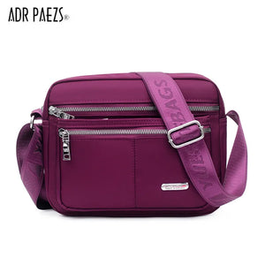 Waterproof Nylon Shoulder Bag for Women Zipper Purses Crossbody Bag