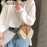 Ladies Straw+PU Shoulder Handbag Women Top-handle Summer Beach Boho Bag