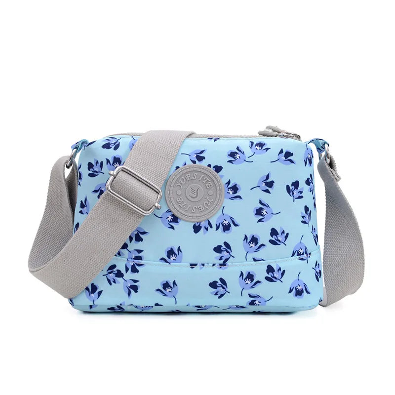 Flower Print Vintage Women Crossbody Bags Large Capacity Travel Bag