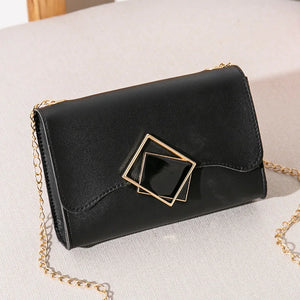 Sweet Small Square Bag Crossbody Messenger Bag with Chain Magnetic Buckle