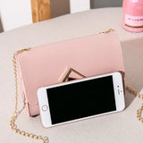 Sweet Small Square Bag Crossbody Messenger Bag with Chain Magnetic Buckle