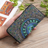 Ladies Retro Embroidered Wallet Ethnic Style Hand Carry Wallet