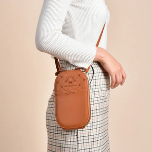 Embroidered Small Shoulder Bag for Women with Zipper Wallet