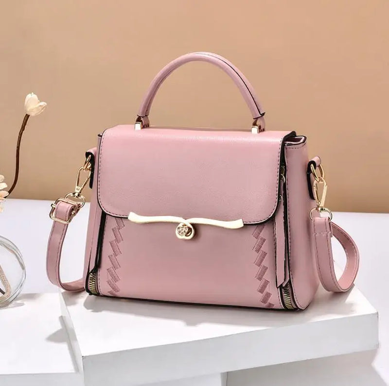 Small Square Shoulder Bag Lock Messenger Bag Women's Handbag