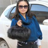 Faux Rabbit Fur Handbag Shoulder Messenger Bag Tote Women Long Fur Grass Handbag