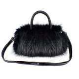 Faux Rabbit Fur Handbag Shoulder Messenger Bag Tote Women Long Fur Grass Handbag