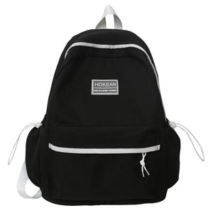 Lady Pink Nylon Book Backpack Female Laptop Student Bag