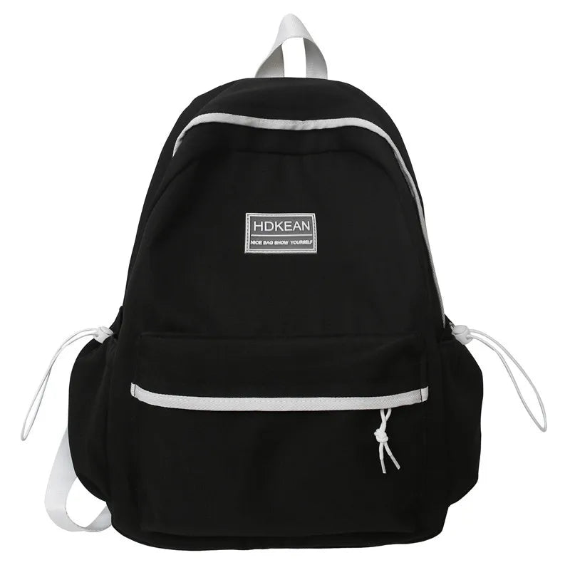 Lady Pink Nylon Book Backpack Female Laptop Student Bag