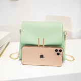 Crocodile Pattern Shoulder Bag with Lock Catch Chain