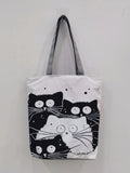 Cat Printed Eco Handbag High Capacity Shoulder Bag