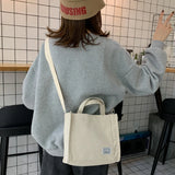 Corduroy Lady's Square Handbag Retro Style Crossbody Bag