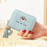 Lady's Wallet Cat's Paw Pattern Short Purse Japanese Style Small Zero Wallets St