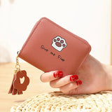 Lady's Wallet Cat's Paw Pattern Short Purse Japanese Style Small Zero Wallets St