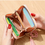 Lady's Wallet Cat's Paw Pattern Short Purse Japanese Style Small Zero Wallets St