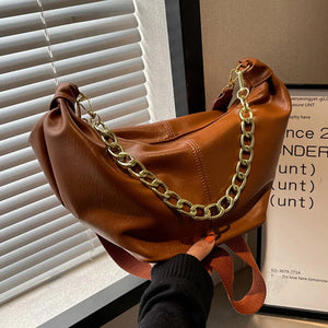 Large Chain Shoulder Bag Western Style Handbag
