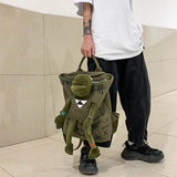 Large Capacity 3D Frog Backpack College Graffiti School Bag