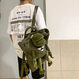Large Capacity 3D Frog Backpack College Graffiti School Bag