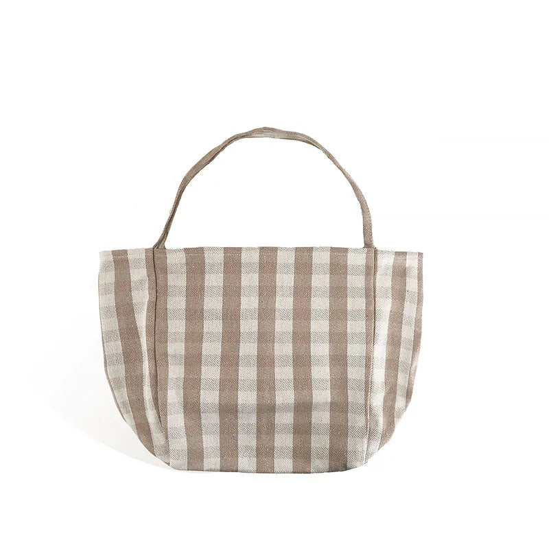 Stripe Print All-Match Shoulder Tote Handbag