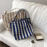 Stripe Print All-Match Shoulder Tote Handbag