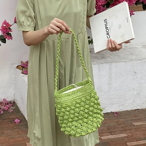 Large Capacity Hollow Out One Shoulder Tote Bucket Bag