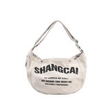 Large Capacity Canvas Crossbody Bag For Ladies Vintage Handbag
