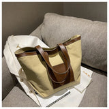 Large Capacity Canvas Shoulder Bags Commuting Leisure Tote Handbag