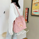Large Capacity Canvas Women's Handbag Corduroy Shoulder Bags