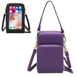 Large Capacity Female Leather Messenger Bag Multi-function Purse