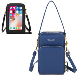 Large Capacity Female Leather Messenger Bag Multi-function Purse