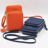 Large Capacity Female Leather Messenger Bag Multi-function Purse