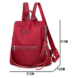 Vintage High Leather Backpack Women's School Bag