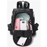 Vintage High Leather Backpack Women's School Bag