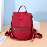 Vintage High Leather Backpack Women's School Bag