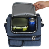 Large Capacity Dual Compartment Lunch Bag for Men Women