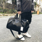 Large-Capacity PU Handbag Waterproof Travel Sports Bags Business Luggage